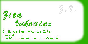 zita vukovics business card